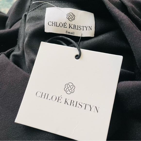 NWT Chloe Kristyn Bianca Ponte Knit Dress Long Sleeve Black Size Small - Picture 10 of 11